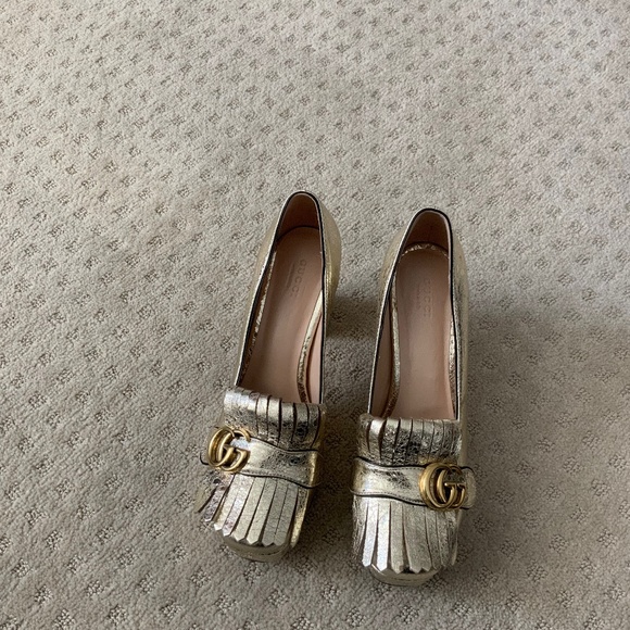 Gucci Gold Platform Shoe Size 40 - Picture 1 of 3